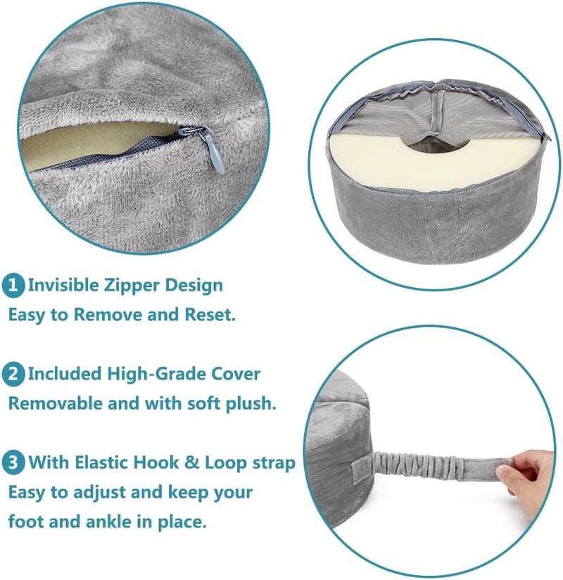 Zelen Foot Elevation Pillow Ankle Protector Heel for Pressure Sores Ulcer Cushion Foot Pillow Protectors Ankle for Bed Sore Feet Sleeping Pillow Elevated Foot Support Wedge Leg Elevator (Large, 1 PCS) - Image 3